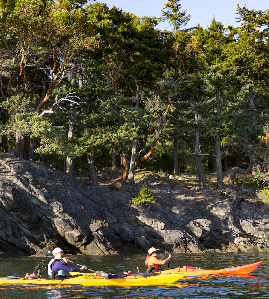 pender island kayak adventure with two kayaks