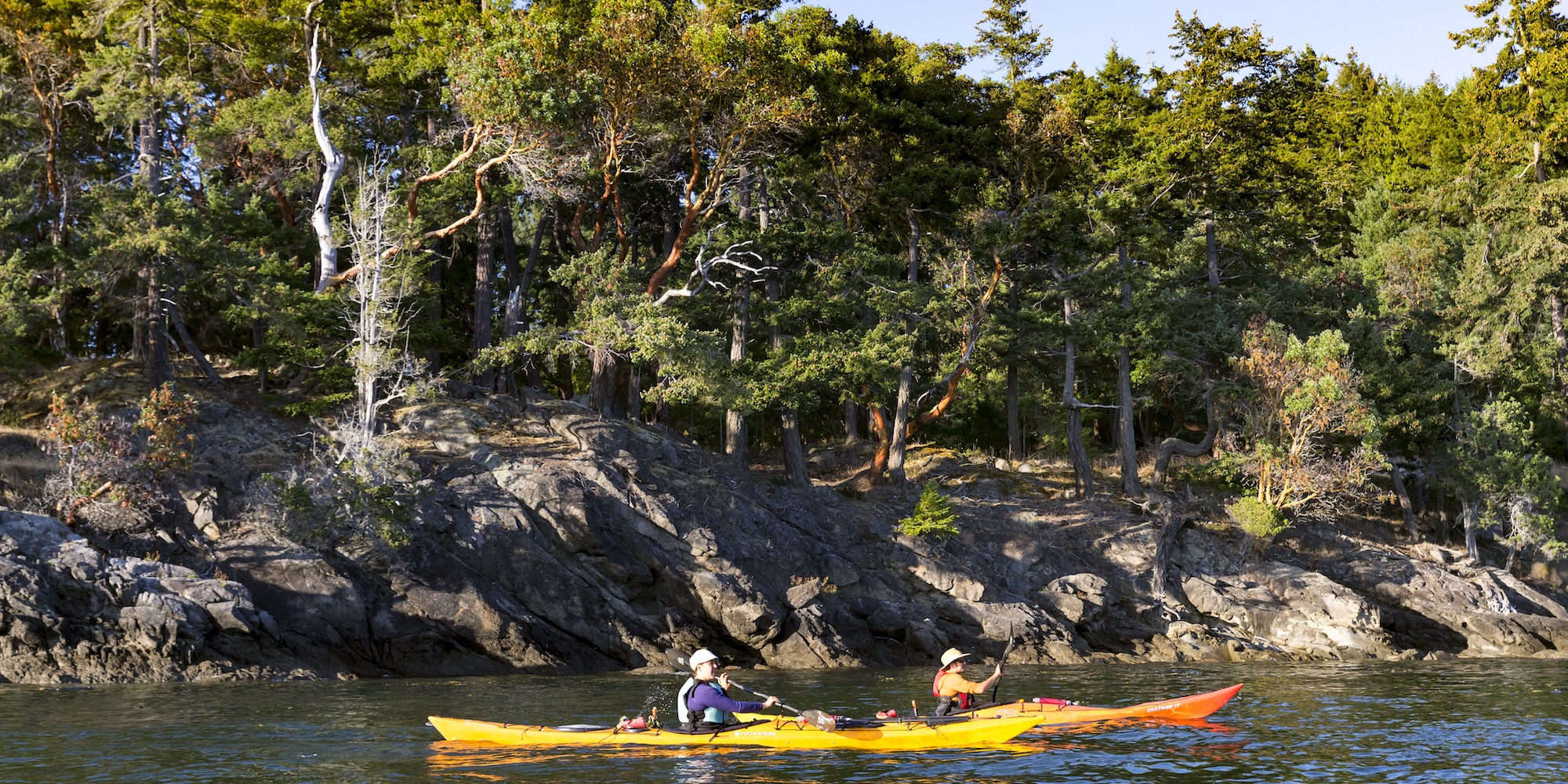 pender island kayak adventure with two kayaks